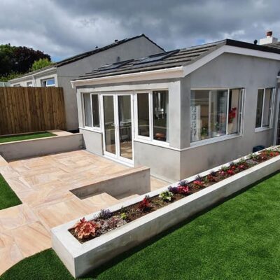 Single Storey Extension with garden refurbishment by MHM Design Ltd.