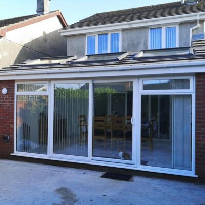 External rear view of property in Cornwall featuring a single storey extension.