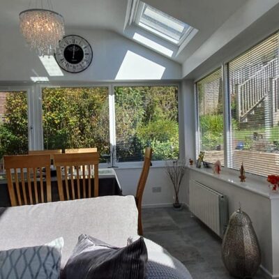 Single storey extension improved living space with skylight windows designed by MHM Design Ltd.